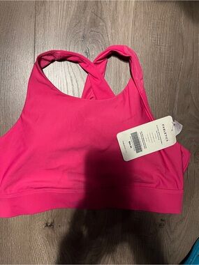 Fabletics sports bra hot pink no bounce high impact WL solid colour